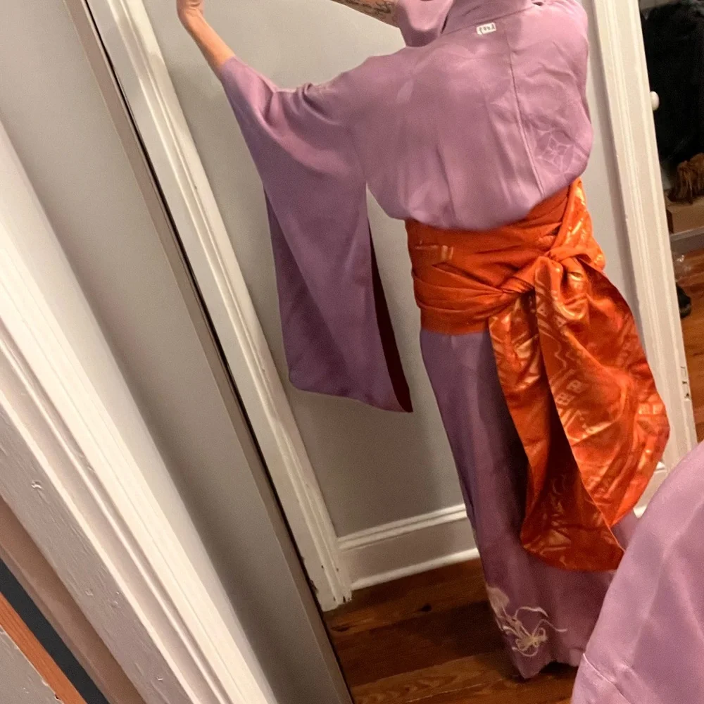 Genuine Japanese kimono with obi - Picture 5 of 5